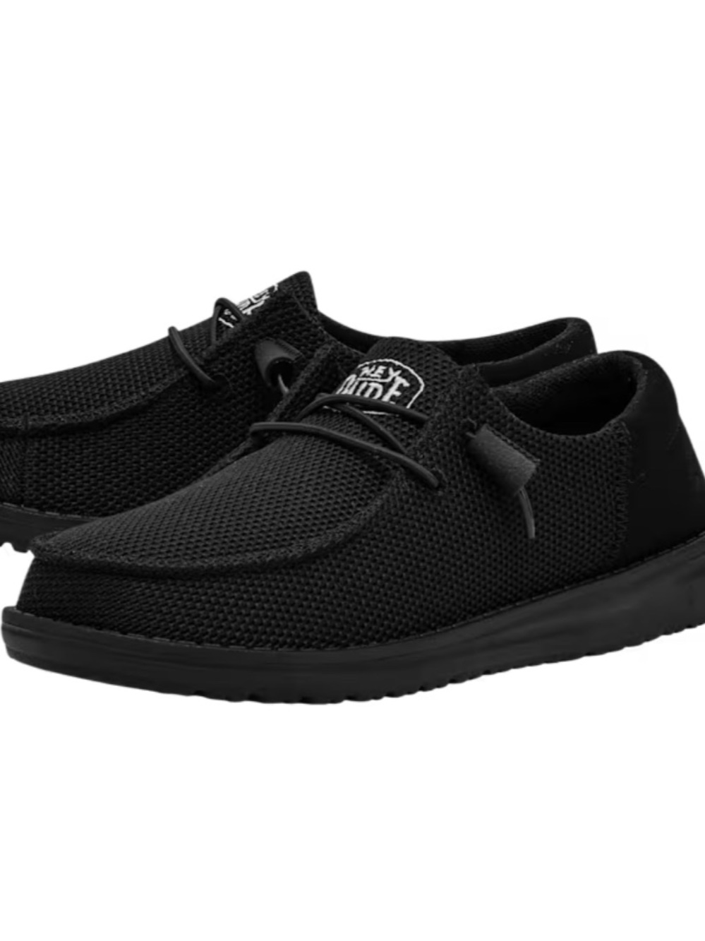 Hey Dude Men's Black Knit Slip-On Loafers